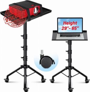 CAHAYA Projector Stand Floor Universal: Removable Stand Adjustable Height For Projectors with Wheels