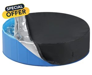 Pecute Pool Cover for Foldable Swimming Pool in Diameter 120cm * Height 30cm