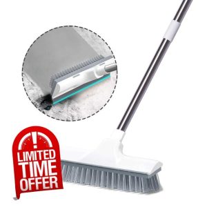 2 in 1 Floor Scrubbing Brush with Long Handle