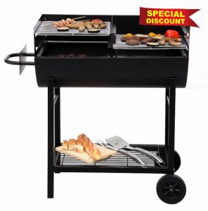 Charcoal Barbecue Grill with Trolley