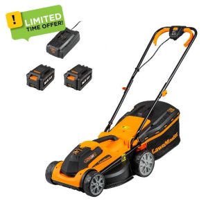 LawnMaster MX 24V 34cm Cordless Lawnmower Plus Spare Battery