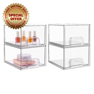 Vtopmart 4 Pack Stackable Storage Drawers