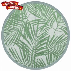 idaXL Outdoor Carpet - UV-Resistant & Portable Polypropylene Garden Rug for Patio/Balcony/Terrace - 120 cm Green Picnic Ma