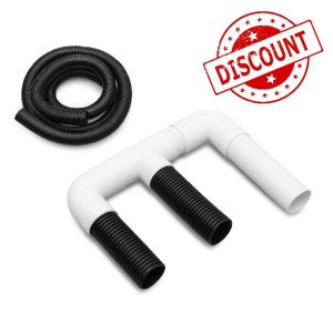 JALMATECH Double Caravan Waste Water Outlet Pipe Kit - 1m Hose with Connectors – Ideal Pipe Adapter for Modern Caravans - 28.5mm/34mm Compatibility - Easy-Fit