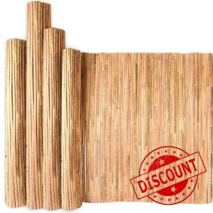 FlickBuyz Natural Bamboo Garden Fence - Slat Privacy Fence Screening Roll - Outdoor Garden Protective Screens Wind
