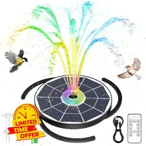 AISITIN 6.5W LED Solar Fountain with Remote Control