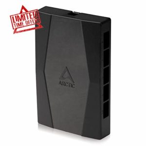ARCTIC Case Fan Hub - 10-fold PWM Fan Distributor with SATA Power - Black