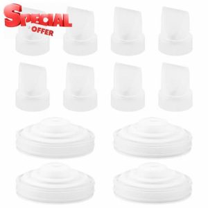 8pcs Duckbill Valve & 4pcs Silicone Diaphragm Compatible with Momcozy m5