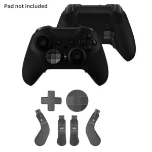 Paddles and D Pads for Xbox One Elite Controller Series 2 - Stainless Steel Replacement Parts Kit for Gaming Pad - Black