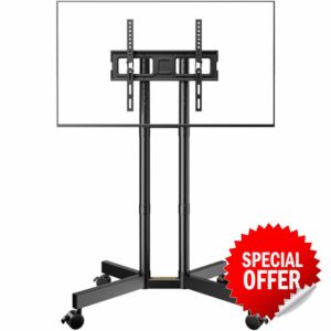 PERLEGEAR Mobile TV Stand on Wheels for 32-70 inch LCD LED OLED Flat Curved TVs