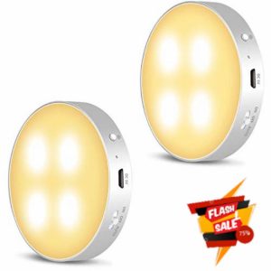 Warm LED Motion Sensor Light - Daffodil LEC022 - Sensor Lights for Stairs/Night Light - Magnetic Attachment or 3M Stick Method Wall Safe Lighting - Motion Detectors 1.5 Metres 120 Degrees - 2 Pack            [Energy Class G]