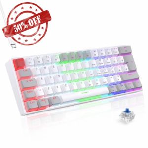 TECURS Gaming Keyboard Mechanical Keyboard Gamer 60% UK-Layout