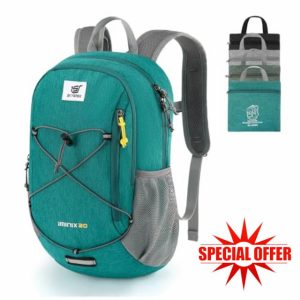 SKYSPER Foldable Small Backpack – 20L Lightweight Hiking Daypack with Chest Belt Packable Travel Rucksack for Women Me