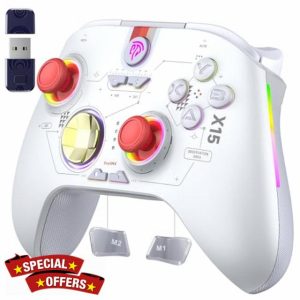EasySMX PC Controller X15 Enhanced Wireless Bluetooth Controller with Hall Joysticks/Hall Triggers/RGB Lighting - No Stick Drift