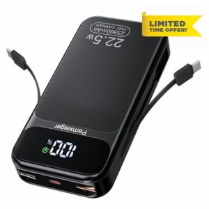 Power Bank 25.800mAh 22.5W Fast Charging Built-in 2 cables