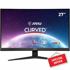 MSI G27C4X 27 Inch FHD Curved Gaming Monitor - 1500R 1920 x 1080 VA Panel