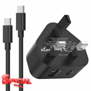 Samsung Phone Fast Charger Plug and Cable 1M for Samsung Galaxy S24 Ultra S23 S22+ S21 fe S20 Plus A54 A53 A34 A33 A15 A14 A13 A12 and More Samsung Android USB Type C Charging