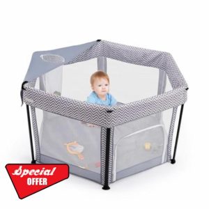 Baby Playpen Foldable Play Pen: Playpen for Baby and Toddlers Strong and Sturdy Portable Playpens | 360 Degree Viewing Breathable Mesh - Kids Fold Away Baby Fence Collapsible Play Yard Activity Cente