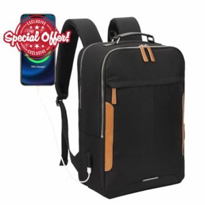 Hp hope Laptop Backpack for Men Women Work Backpack with USB Charging Port fits in 15.6 inch Waterproof Casual Backpacks for Everyday Work Travel College Commute 22L Black