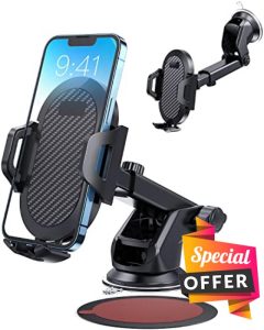 ANCOOLE Car Phone Holder [Strong Suction Cup] Long Arm for Car Windshield Dashboard