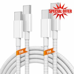 2Pack 2M iPhone 15 USB C to USB C Charger Cable