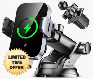 ISEYOU Car Phone Holder Wireless Charger Auto Clamping