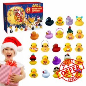 24 Rubber Duck Advent Calendar | Christmas Advent Calendar | 24 Days Countdown Christmas Calendar Cute Rubber Ducks Set Rubber Duck Bath Toy Countdown Toys