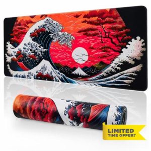 EFISH Gaming Mouse Mat Large Mouse Pad (31.5" x 11.8") Washable Laptop Desk Pad