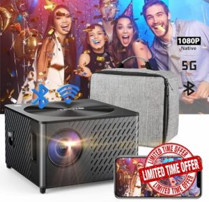 [Electric Keystone ±50° 8D/4P] OTOUCH Projector 4K 26000LM 5G WiFi Bluetooth Projector Native 1080P w/PPT/Phone Mirror/Dual HiFi Speakers/50% Zoom/500'' for PC TV Stick iOS/Android Switch 2024 New