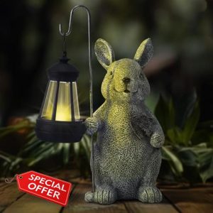 UrbanHaven Outdoor Solar Light Rabbit Bunny Lantern