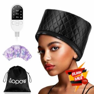 Hair Cap Treatment Steamer for Deep Conditioning - Upgraded Thermal Hot Head Heat Hat Electric for Afro Hair Spa Care Home Use with 10 Level Heats Up Quickly