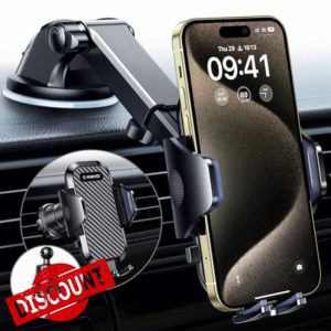 VANMASS 2024 BEST Car Phone Holder [Upgraded Suction & Clip] Rotatable Universal Mobile Phone Mount Dashboard Windscreen Vent Cradle Van Automobile Accessories for iPhone 15 Pro Max 14 13 12 8 Samsung