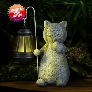 UrbanHaven Outdoor Solar Light Cat Lantern