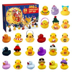 Rubber Duck Advent Calendar 2024 | Christmas Ducks Toy Advent Calendar 2024 | 24 Days Christmas Countdown Calendar with Duck Bath Toys | Rubber Ducks Present for Christmas Advent Calendar 2024 Kids