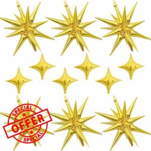 12PCS Gold Star Balloons