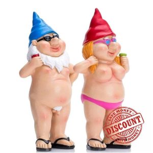Renyigou 2 Pcs Garden Gnomes Ornaments Funny Garden Ornaments Outdoor Goblin Art Decoration for Novelty Lawn Gnomes Outdoor or Indoor Garden Decorations Novelty Interesting Gifts
