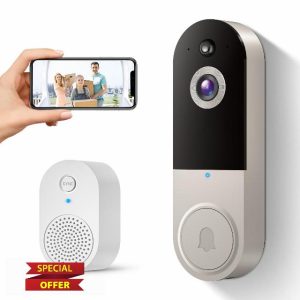 SUNNYJANE 1080P Wireless Video Doorbell Camera with Ring Chime