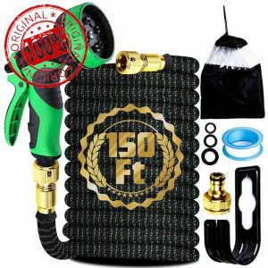 150FT Expandable Garden Hose Pipe 45M with10 Pattern Spray Nozzle Flexible Expanding Magic Hose with 3/4" 1/2" Fittings for Outdoor