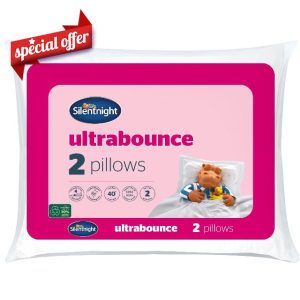 Silentnight Ultrabounce Pillows 2 Pack – Soft Medium Support Comfortable Bouncy Pillows for Stomach