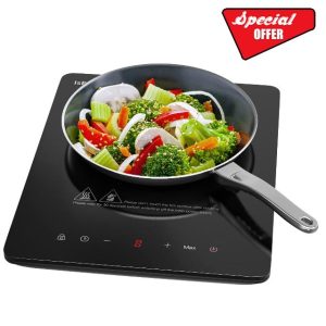 IsEasy Portable Induction Hob 2100W Single Cooking Zone Induction Cooker with 9 Power Levels Setting