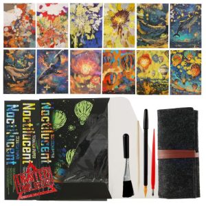 12pcs Scratch Art Paper Kit with Tools
