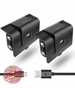 2 Pack Rechargeable Controller Battery Pack for Xbox One/Xbox Series X S with 4 Battery Cover Long-Lasting Play and Charge Kit with Micro USB Charging Cable for Xbox 1 S/X/Elite Wireless Remote