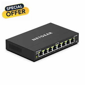 NETGEAR 8-Port Gigabit Ethernet Plus Switch (GS308E) - Desktop or Wall Mount
