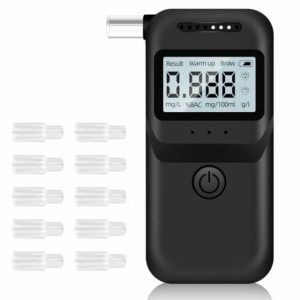 Alcohol Breathalyser Tester with semiconductor sensors - Alcohol Checker with 10Pcs Mouthpieces and Infrared Laser lamp