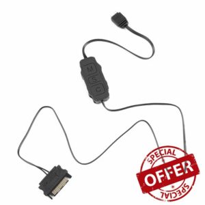 inshow 5V 3PIN ARGB Controller SATA Power Supply Splitter Cable Built-in Light Mode with Protective Cover for Motherboard without 5V ARGB or DIY ARGB Fans Light Strips LED Lighting Board 70CM Black