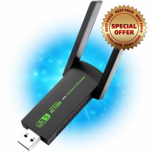 Northernscape WiFi Dongle | 1300Mbps Wifi Adapter | 3.0 USB WiFi 5dBi Dual Band | 2.4GHz/5GHz | Wireless Adapter | PC/Desktop/Tablet/Laptop | Support Windows 11/10/8/7/Vista/XP