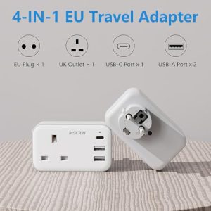 MSCIEN Euro Schuko Grounded Charger for Turkey Greece Germany France