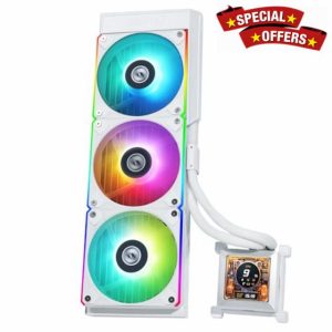 Lian Li Hydroshift 360 AIO - Pre-installed 3 x ARGB Fans - Side-Mounted Coolant Pathway - 2.88” LCD Screen - 480 × 480 Resolution - Captured Screenshots or Recorded Videos - White (HSLCD36RW)