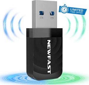NEWFAST 1300Mbps Wireless USB WiFi Adapter 802.11ac Dual Band 5GHz&2.4GHz USB Wifi Dongle Wireless Network USB Wifi Adapter for PC Desktop Laptop For Windows 11/10 / 8.1/8