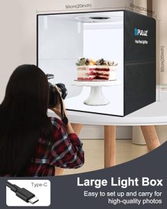 50x50cm Portable Photo Studio Large Photo Booth Light Tent Kit with 160 LED Lights Dimmable